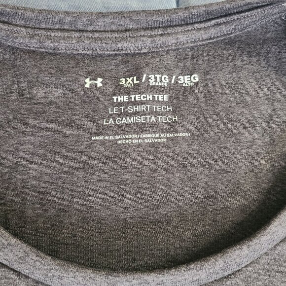 Under Armour 3XLT Gray Tech Tee Men's Short Sleeve Lightweight Active Shirt - Picture 3 of 8